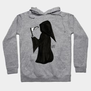 Death using scythe as a mirror Hoodie